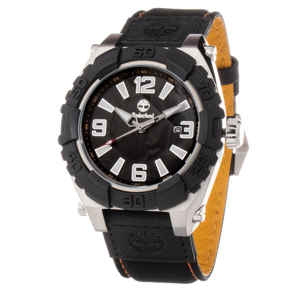 Timberland Black Leather Watch - Sophisticated Timepiece