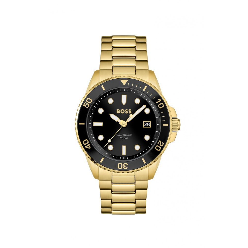 Hugo Boss Gold Stainless Steel Watch for Distinct Elegance