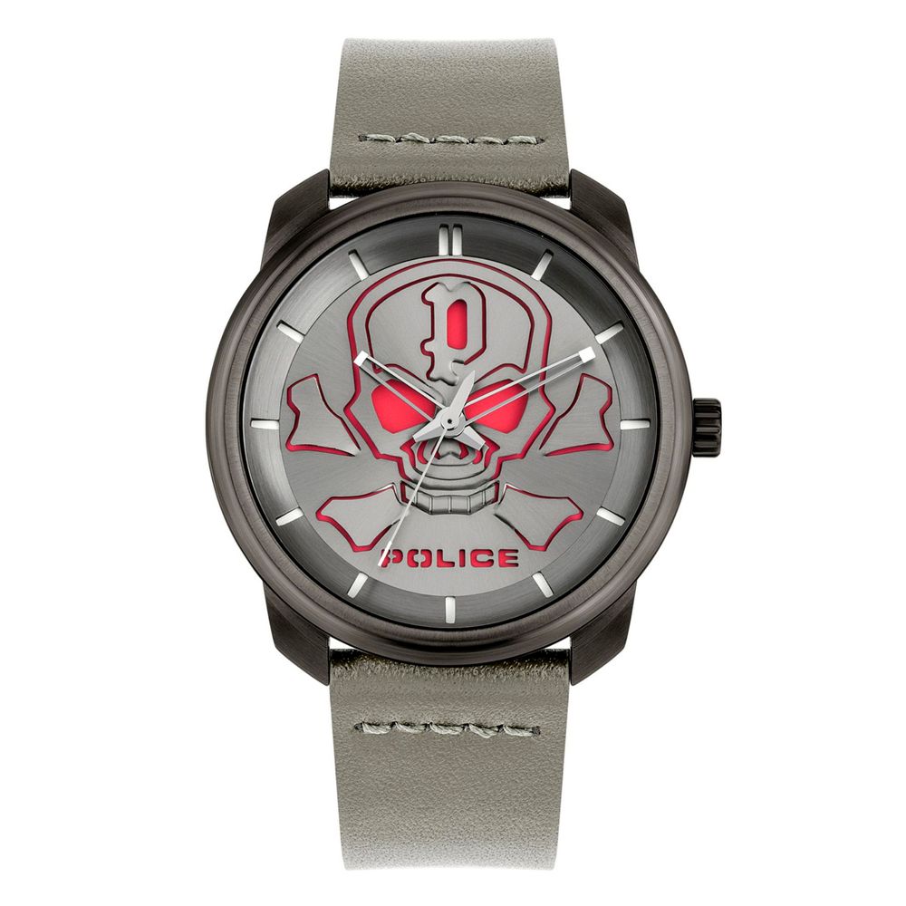 Police Gray Leather Watch - Timeless Luxury Timepiece