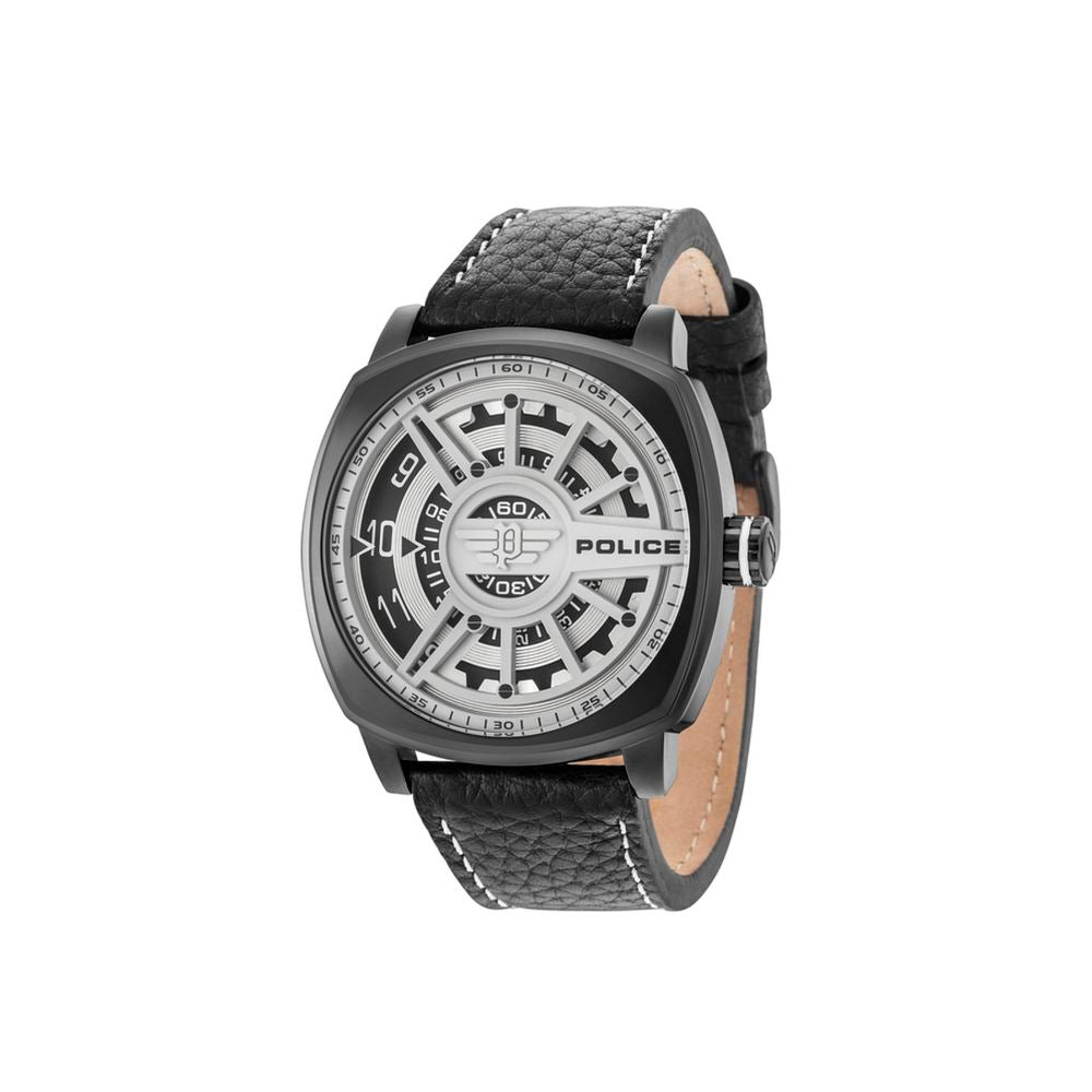 Police Black Leather Watch - Timeless Elegance Redefined