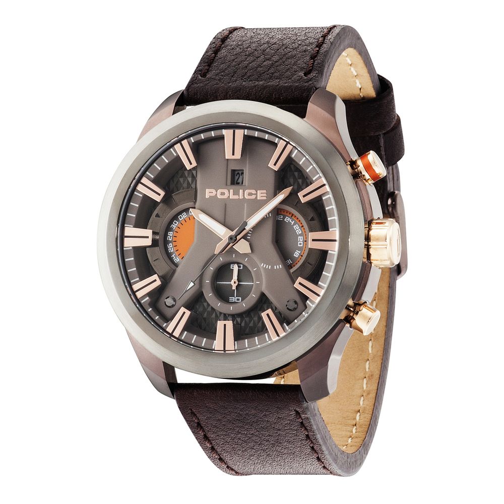 Police Brown Leather Watch - Timeless Elegance Redefined