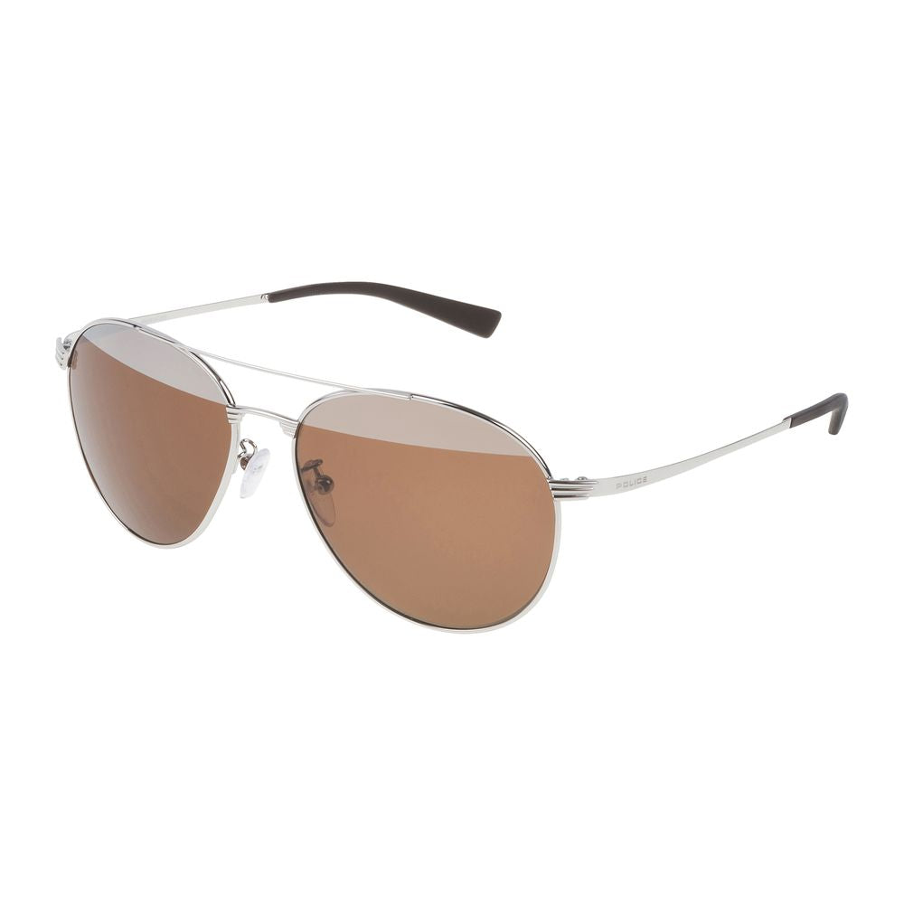 Police Gray Metal Sunglasses for Timeless Sophistication