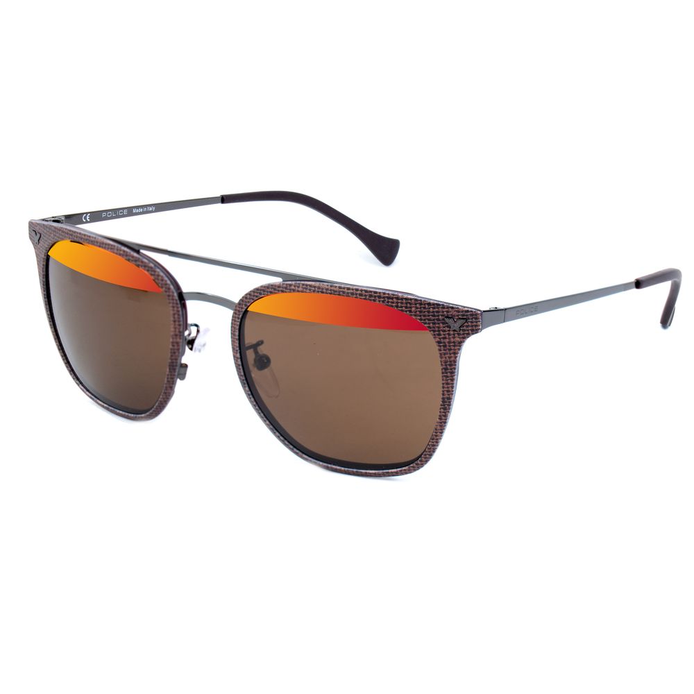 Police Brown Metal Sunglasses for Elevated Sophistication