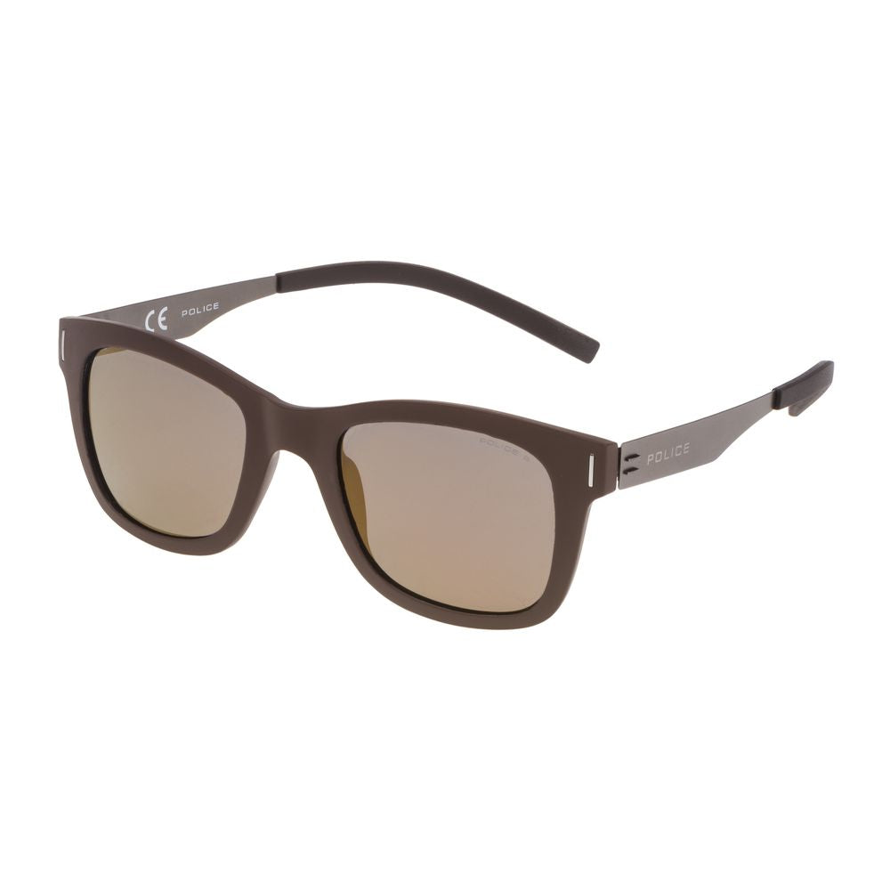 Police Brown Metal Sunglasses for Timeless Elegance