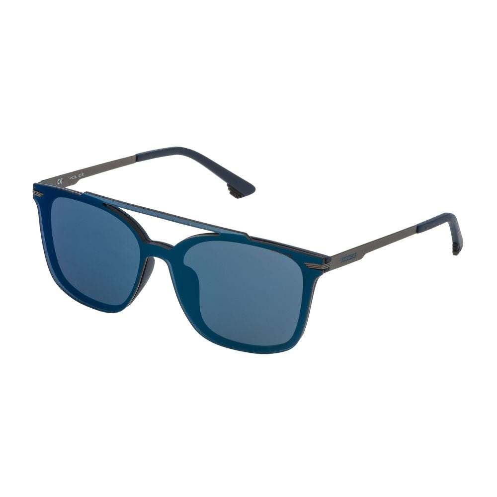 Police Blue Metal Sunglasses for Elevated Style Statement