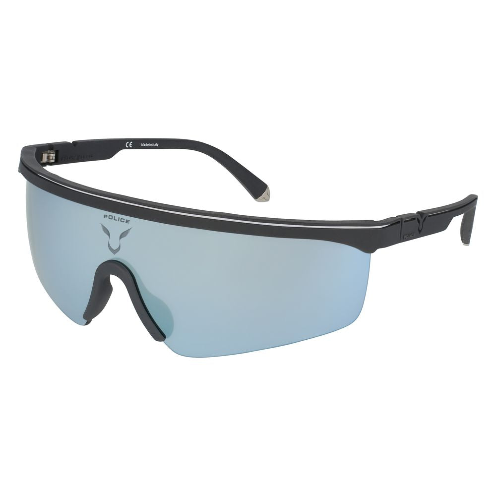 Police Gray Injected Sunglasses with Silver Mirror Lenses