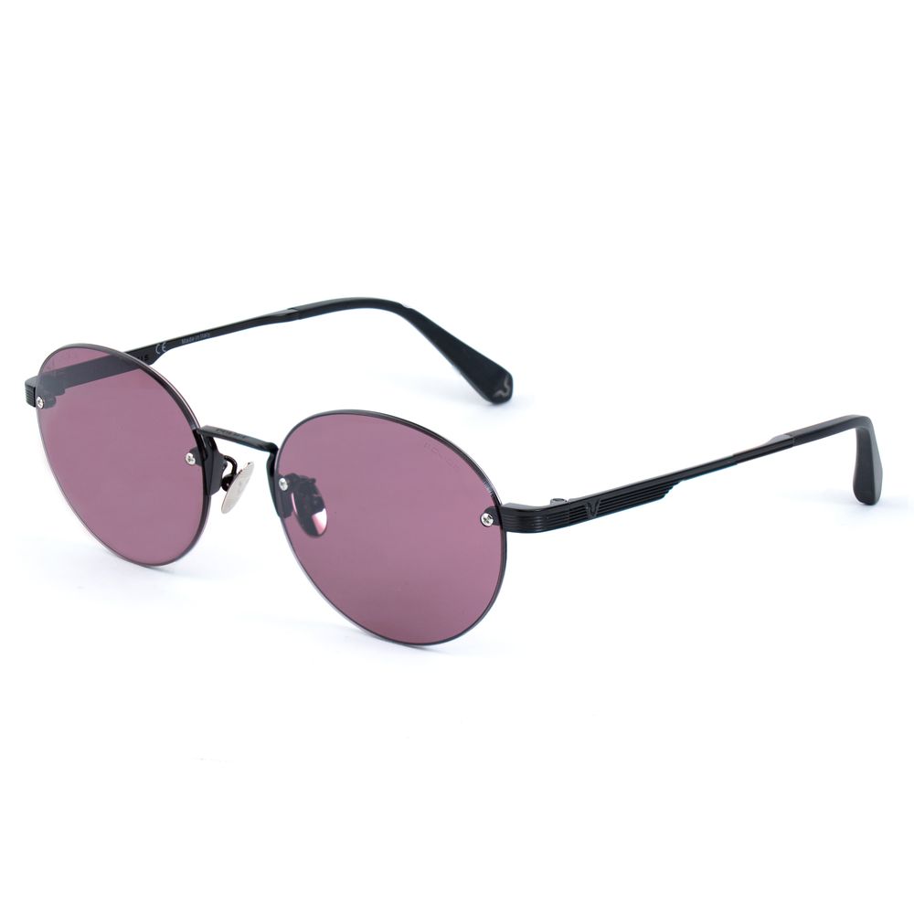 Police Black Metal Sunglasses Violet Mirror Finish