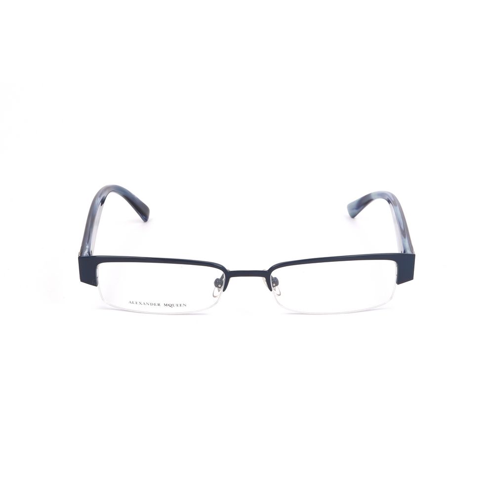 Alexander McQueen Blue Metal Frames for Effortless Elegance
