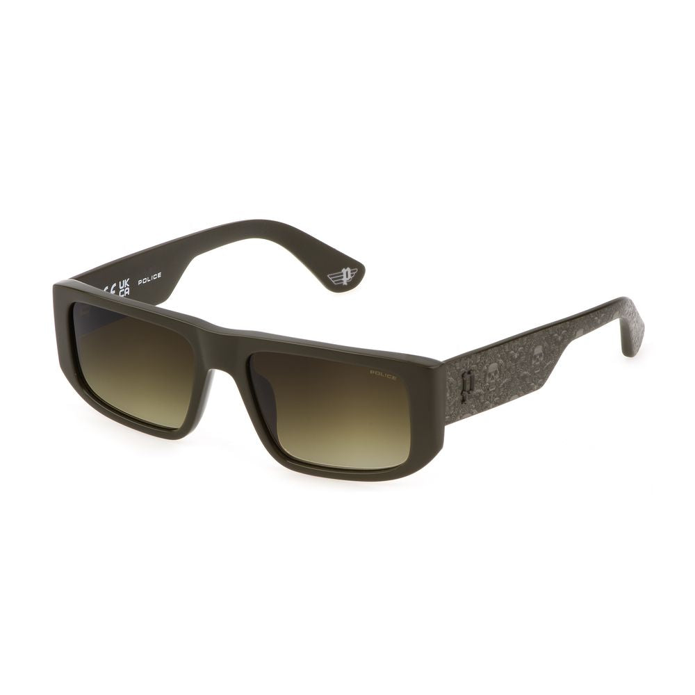 Police Green Acetate Sunglasses with Timeless Elegance