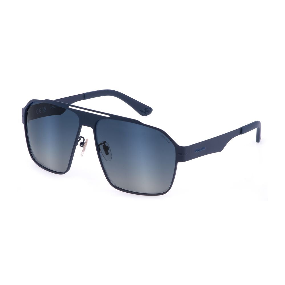 Police Blue Metal Sunglasses for Timeless Elegance and Style
