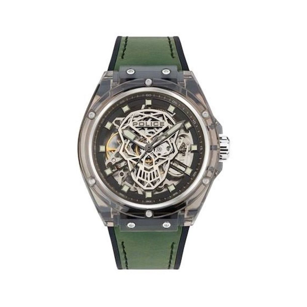 Police Green Silicone Watch - Modern Elegance Redefined