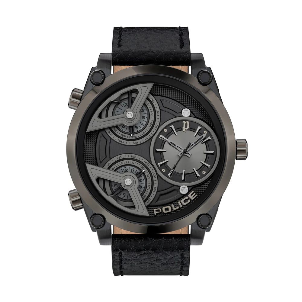 Police Black Leather Watch - Timeless Elegance Redefined