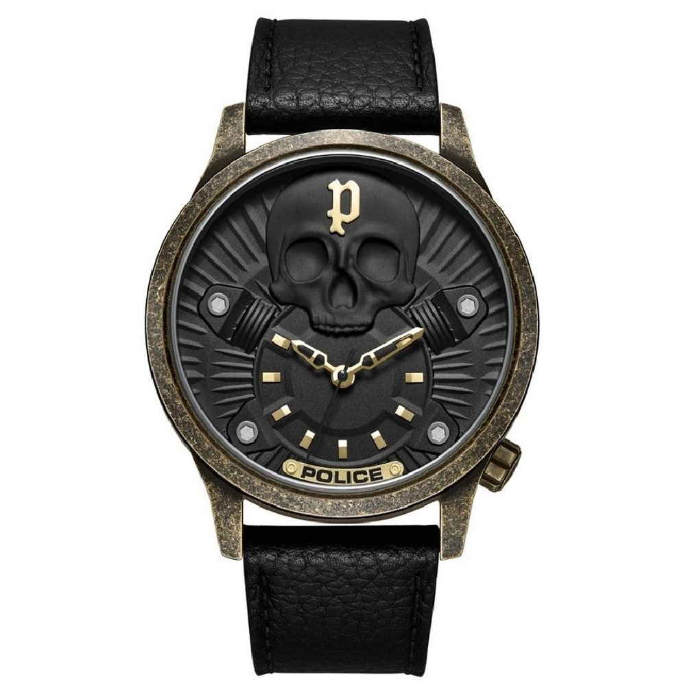 Police Black Leather Watch - Timeless Elegance Redefined