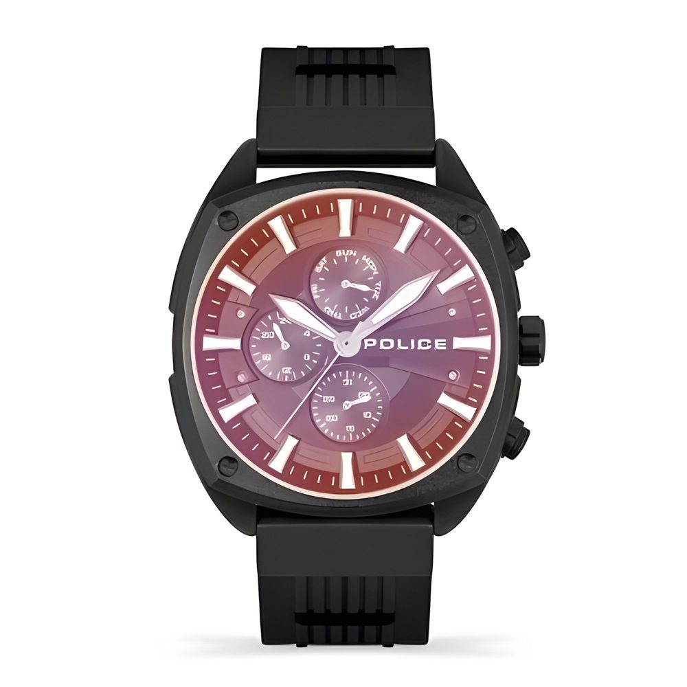 Police Black Silicone Watch with Elegant Design and Precision