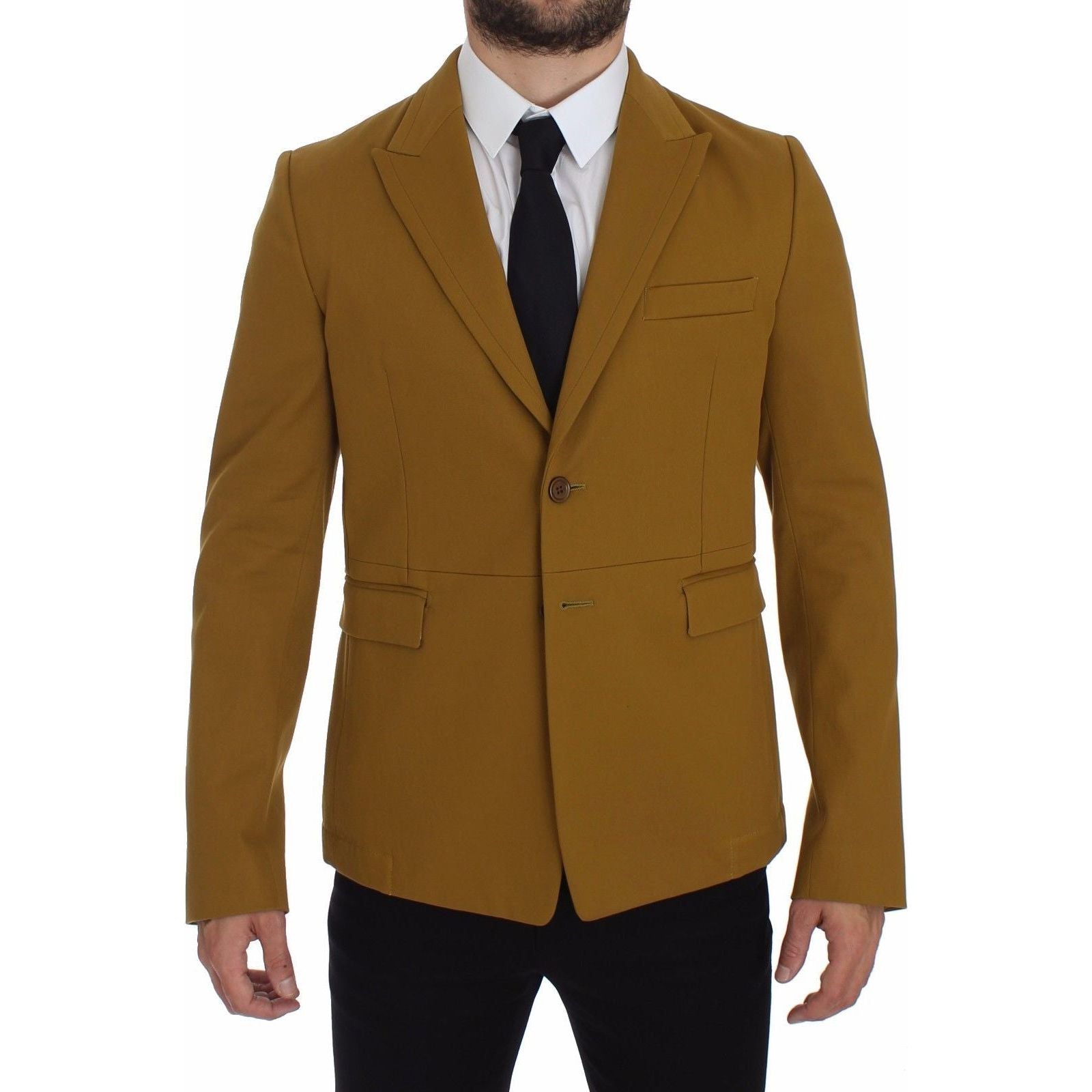 Dolce & Gabbana Yellow Cotton Blend Casual Blazer