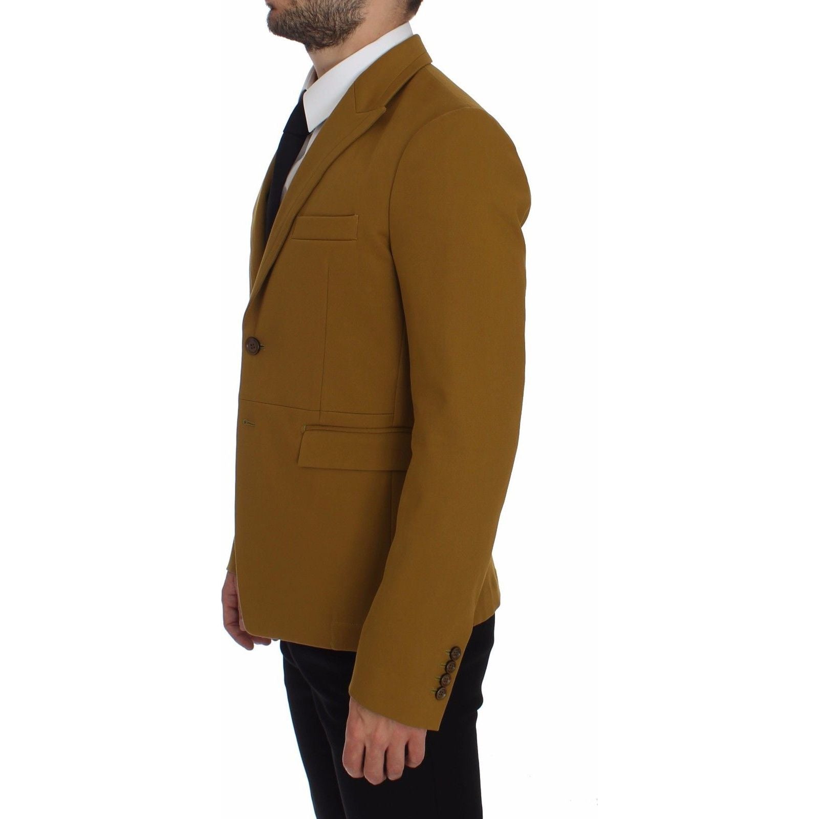 Dolce & Gabbana Yellow Cotton Blend Casual Blazer