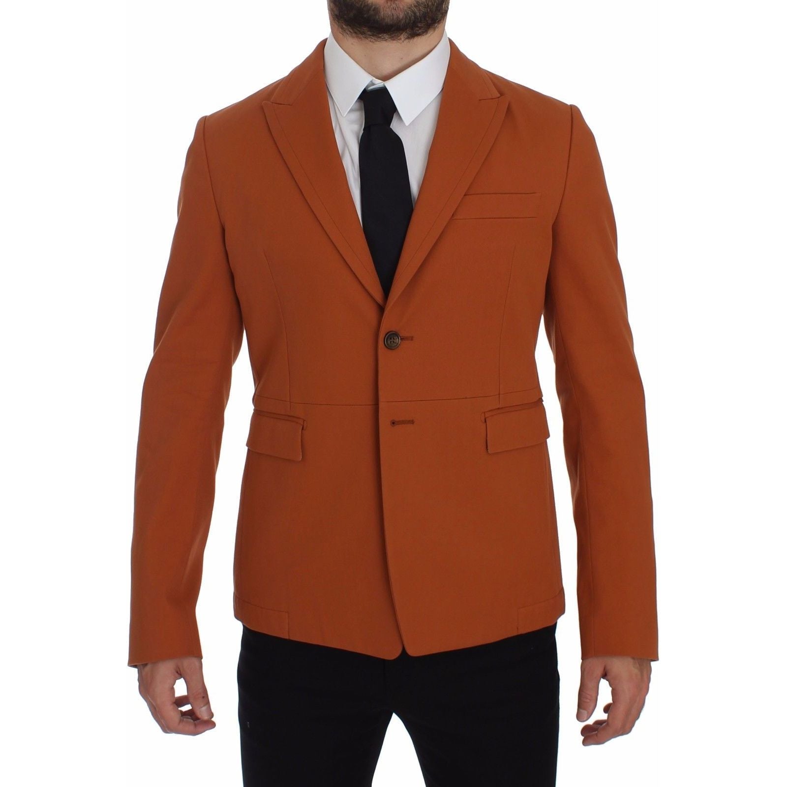 Dolce & Gabbana Orange Cotton Blend Casual Blazer