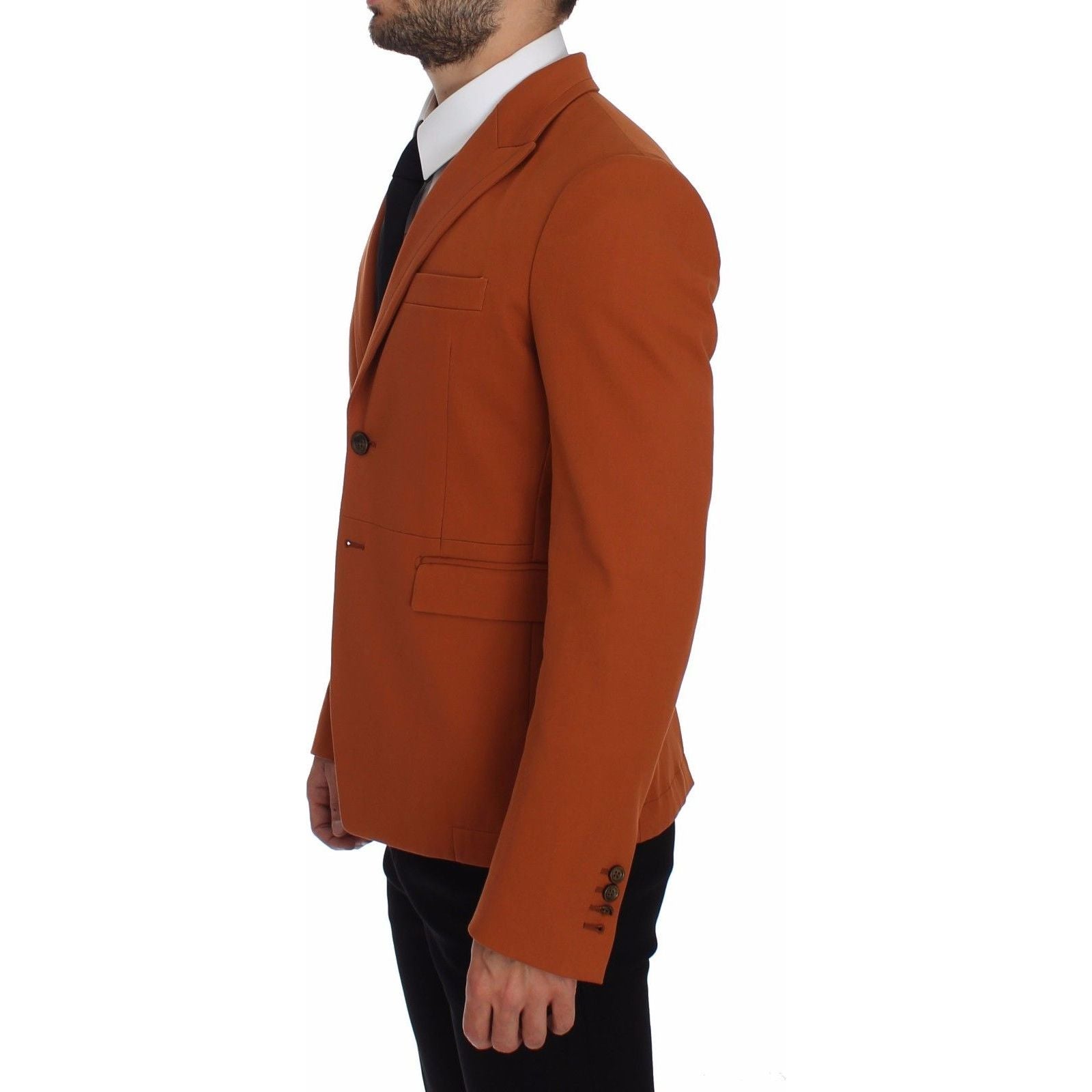 Dolce & Gabbana Orange Cotton Blend Casual Blazer