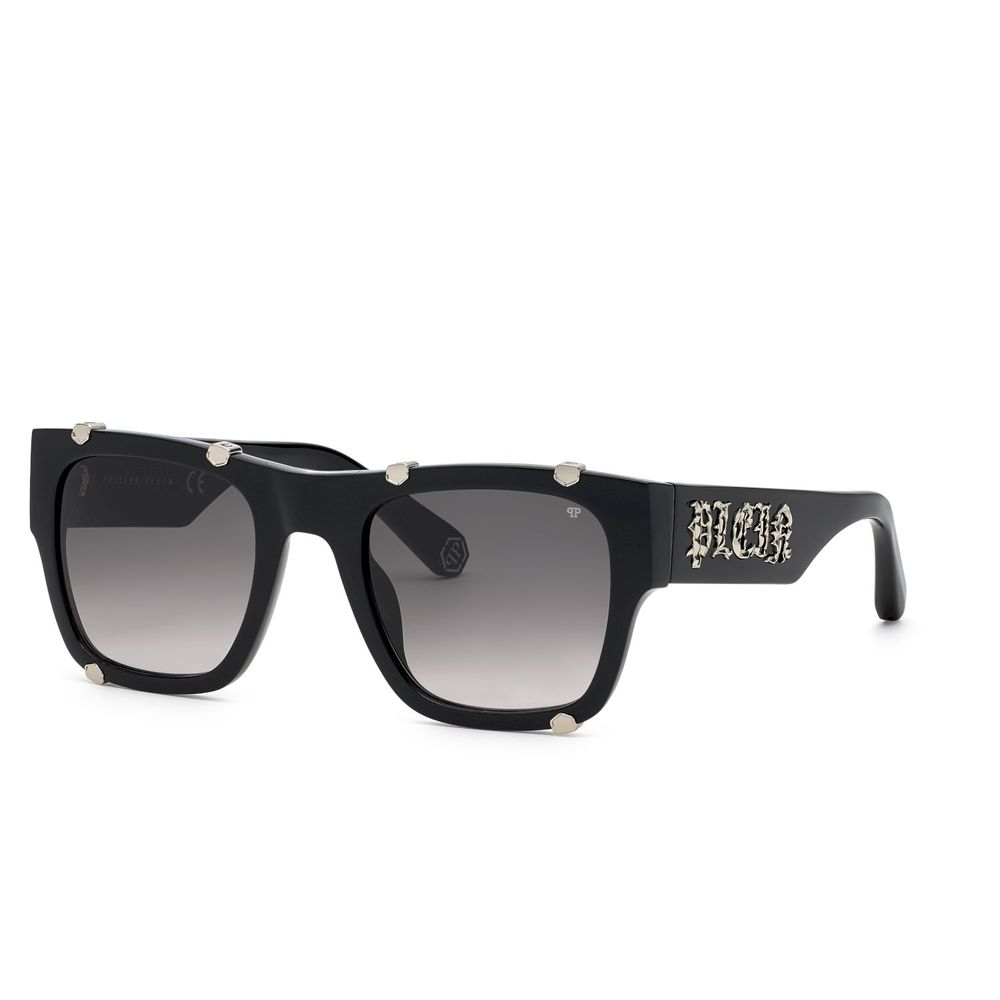 Philipp Plein Black Acetate Sunglasses for Timeless Elegance