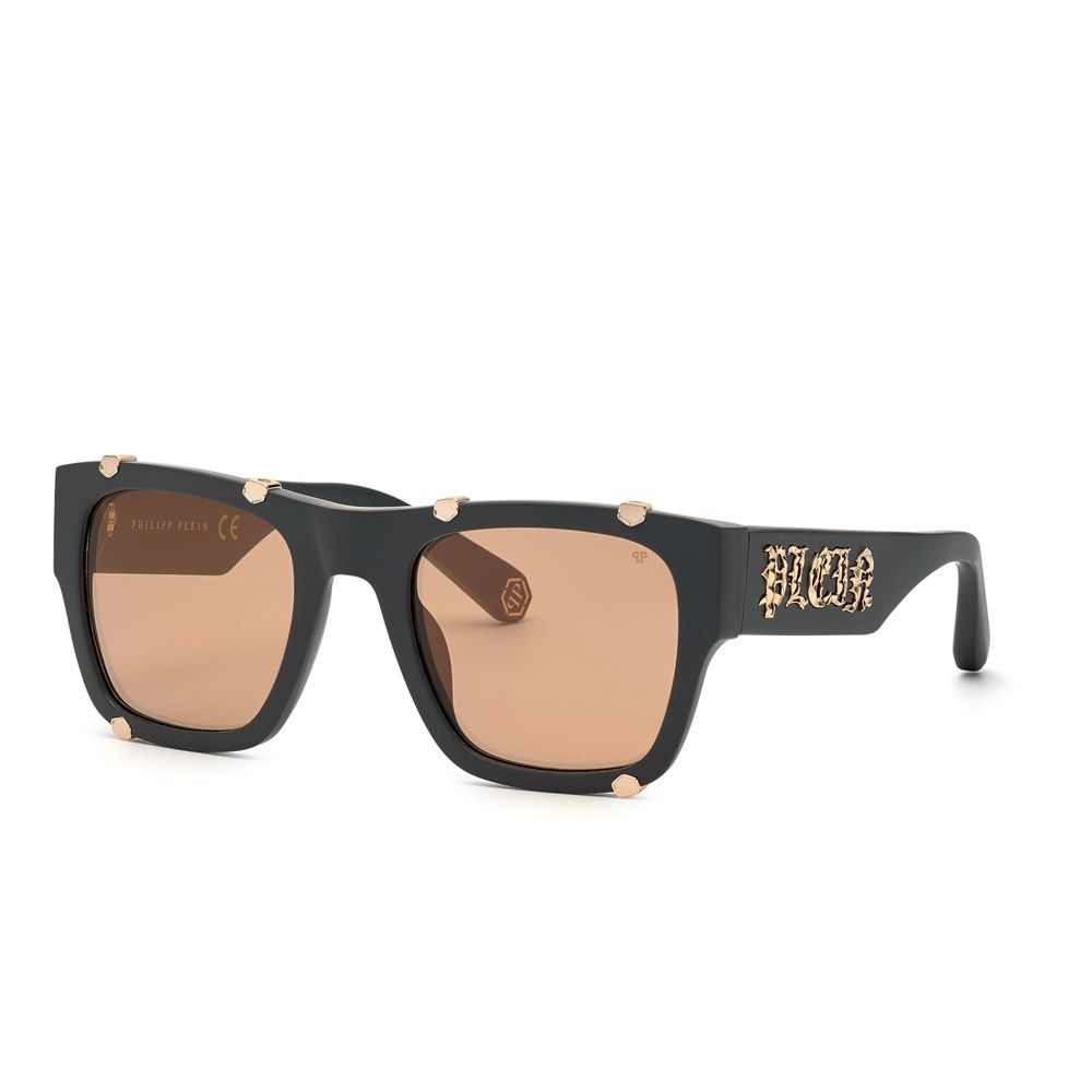 Philipp Plein Black Acetate Sunglasses for Timeless Elegance