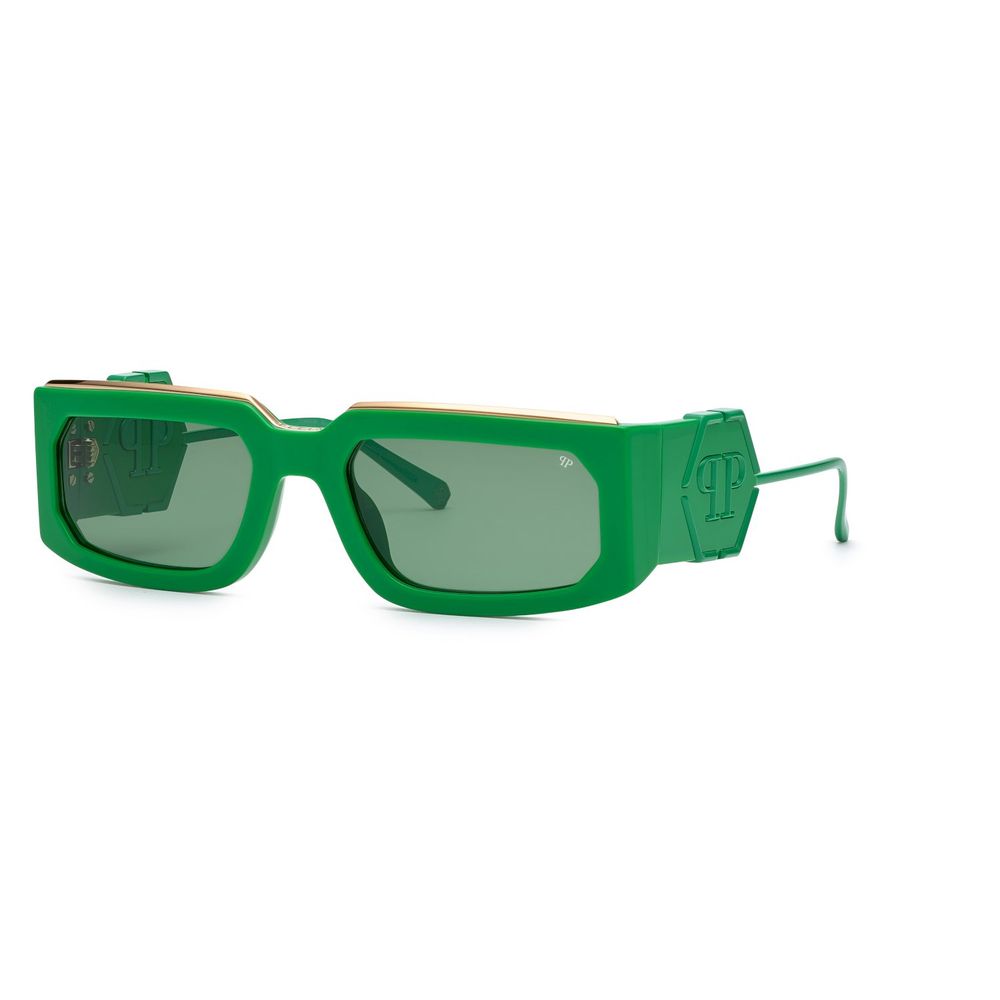 Philipp Plein Green Acetate Sunglasses for Distinctive Elegance