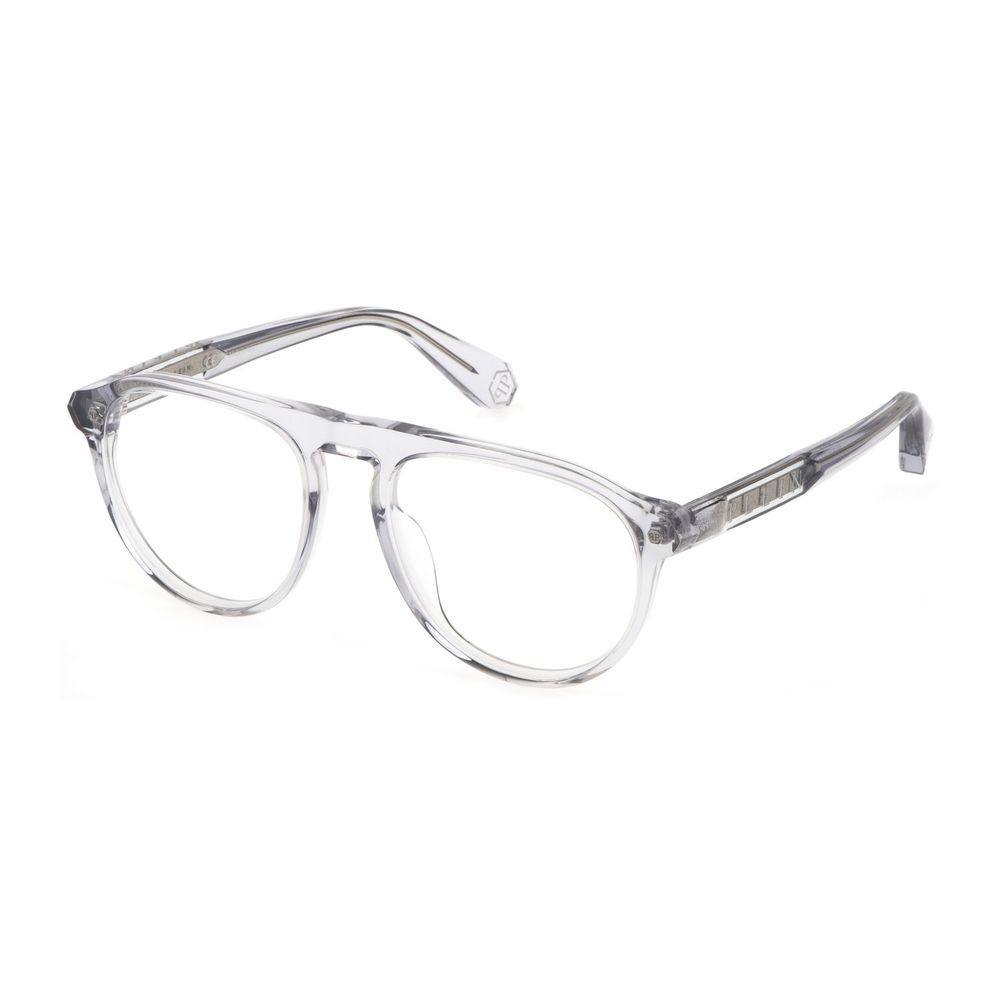 Philipp Plein Gray Acetate Frames for Elevated Elegance