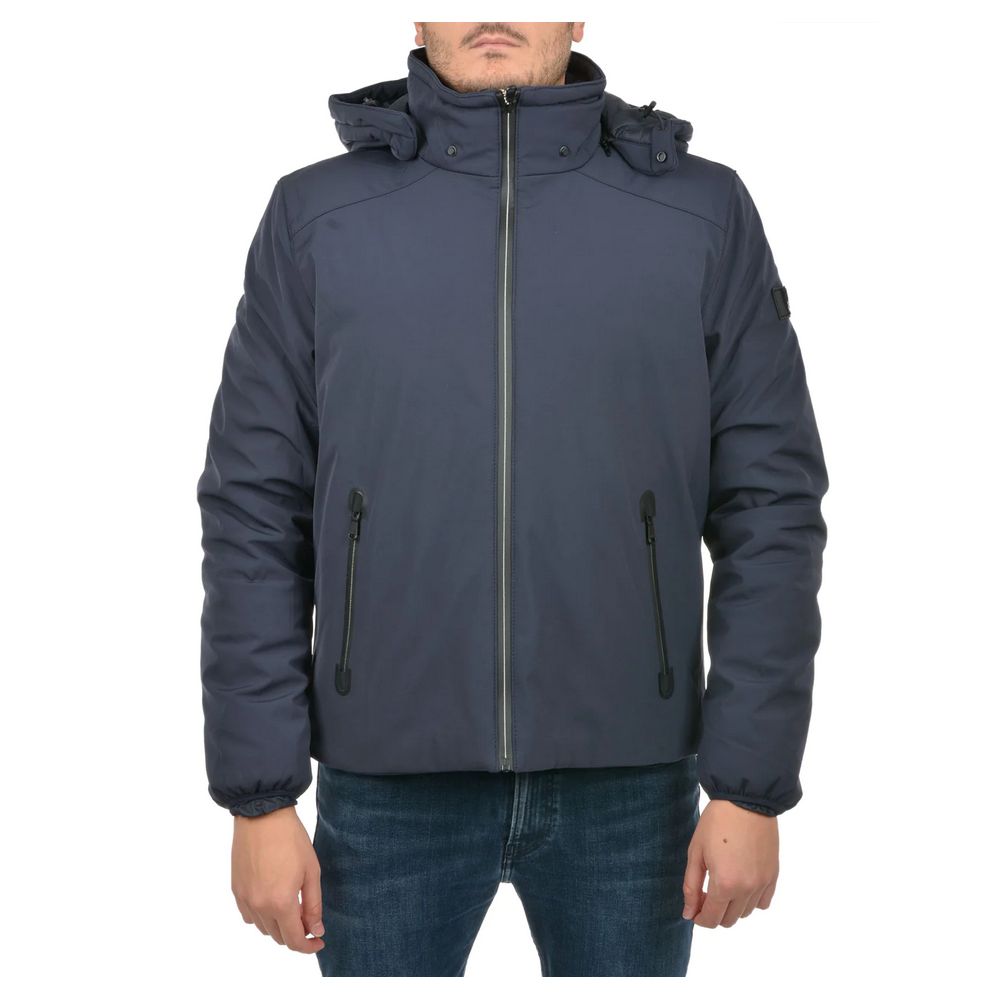 Yes Zee Blue Nylon Jacket - Modern Luxury Outerwear