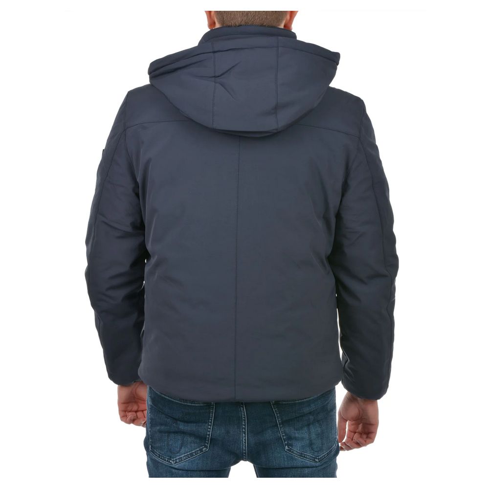 Yes Zee Blue Nylon Jacket - Modern Luxury Outerwear