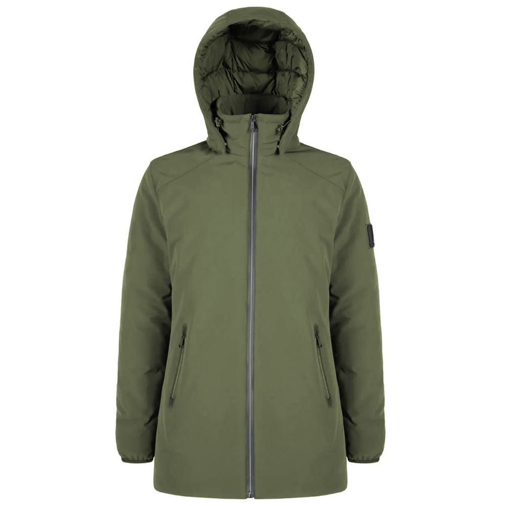 Yes Zee Green Nylon Jacket for Sophisticated Style
