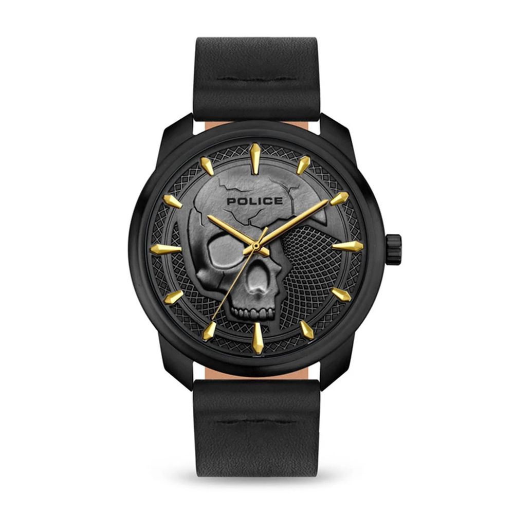 Police Black Leather Watch - Timeless Elegance Redefined