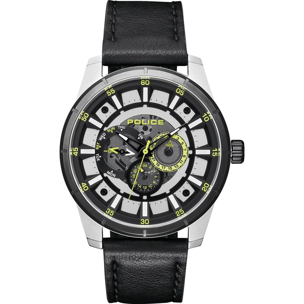 Police Black Leather Watch - Timeless Elegance Redefined