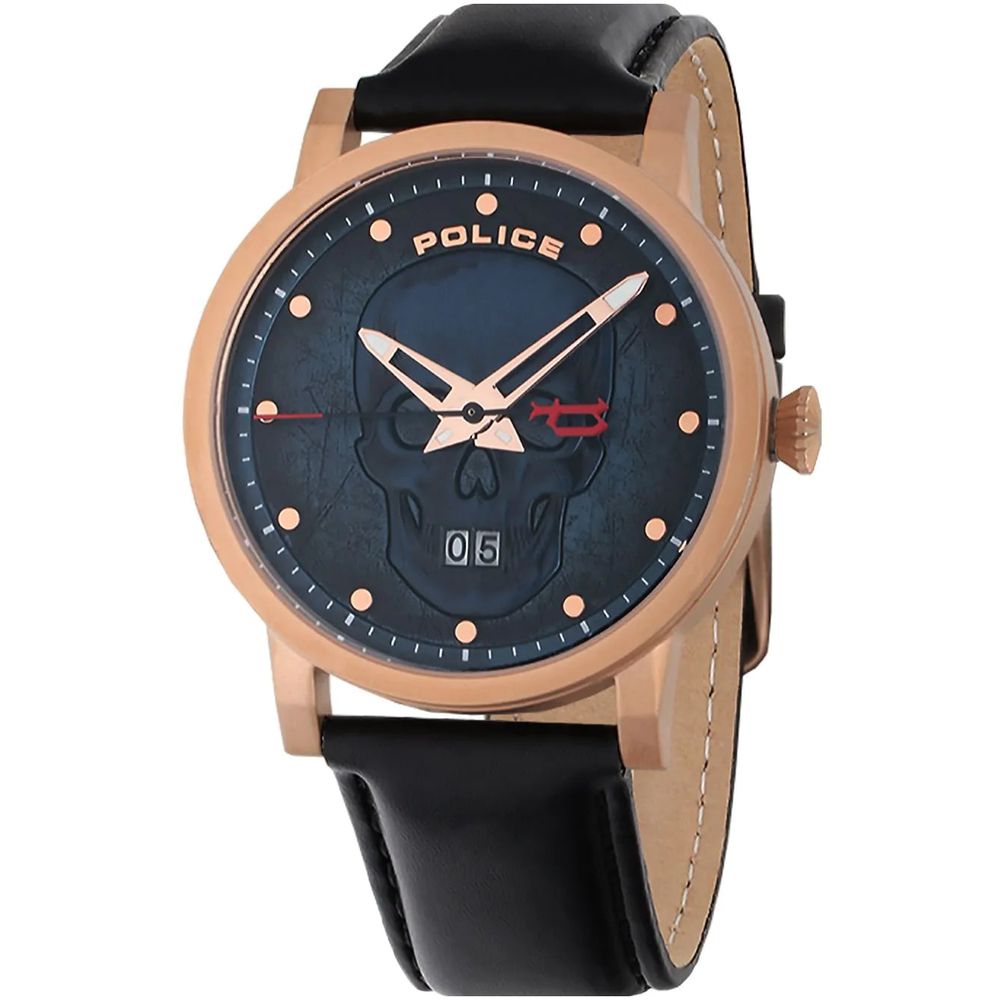 Police Black Leather Watch - Timeless Elegance Redefined