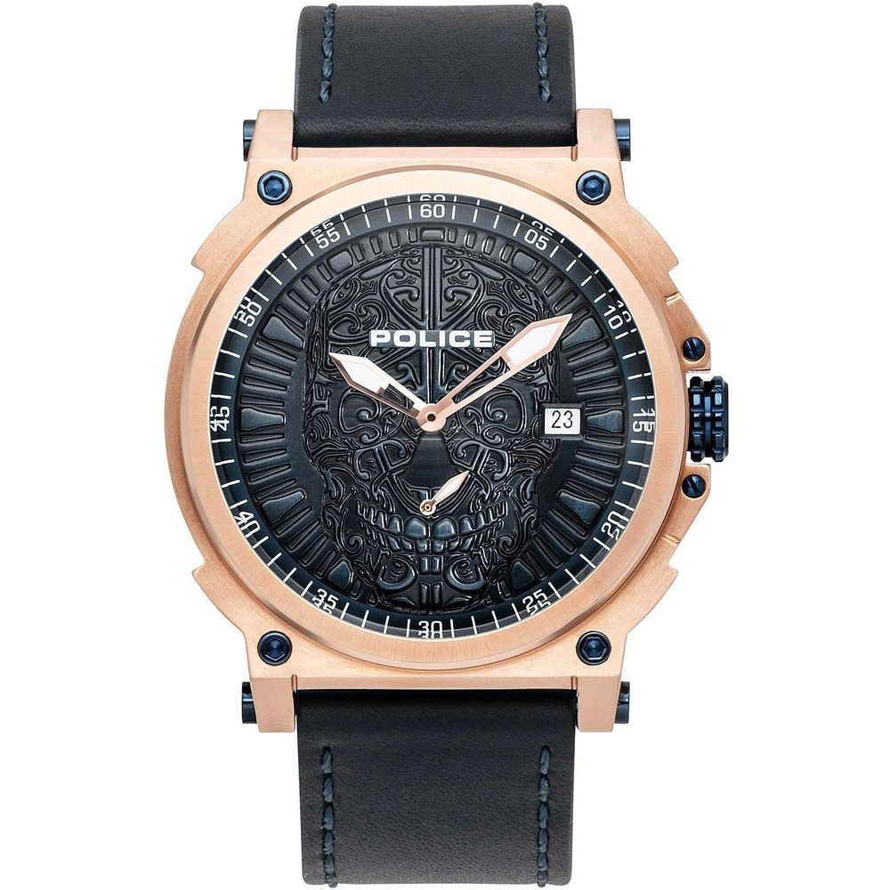 Police Black Leather Watch - Timeless Elegance Redefined