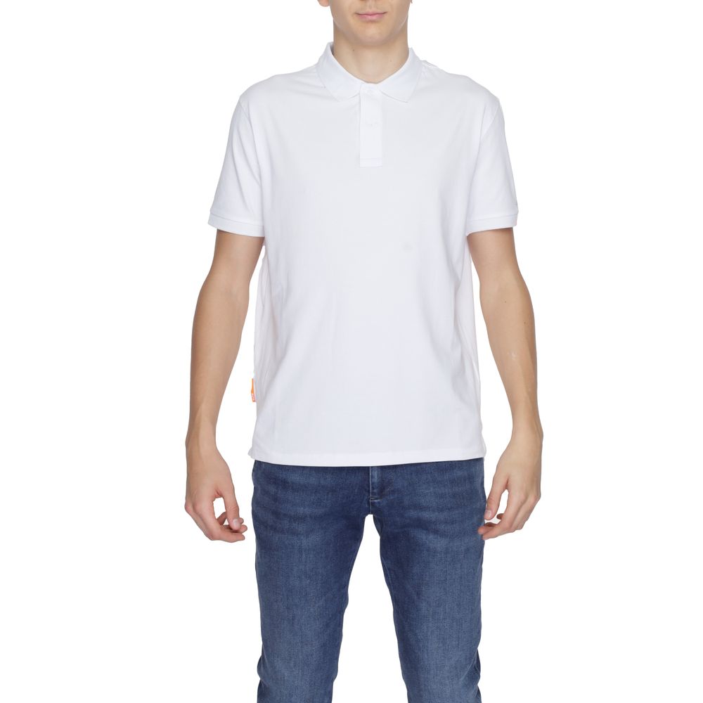 Suns White Cotton Polo Shirt - Timeless Elegance Redefined