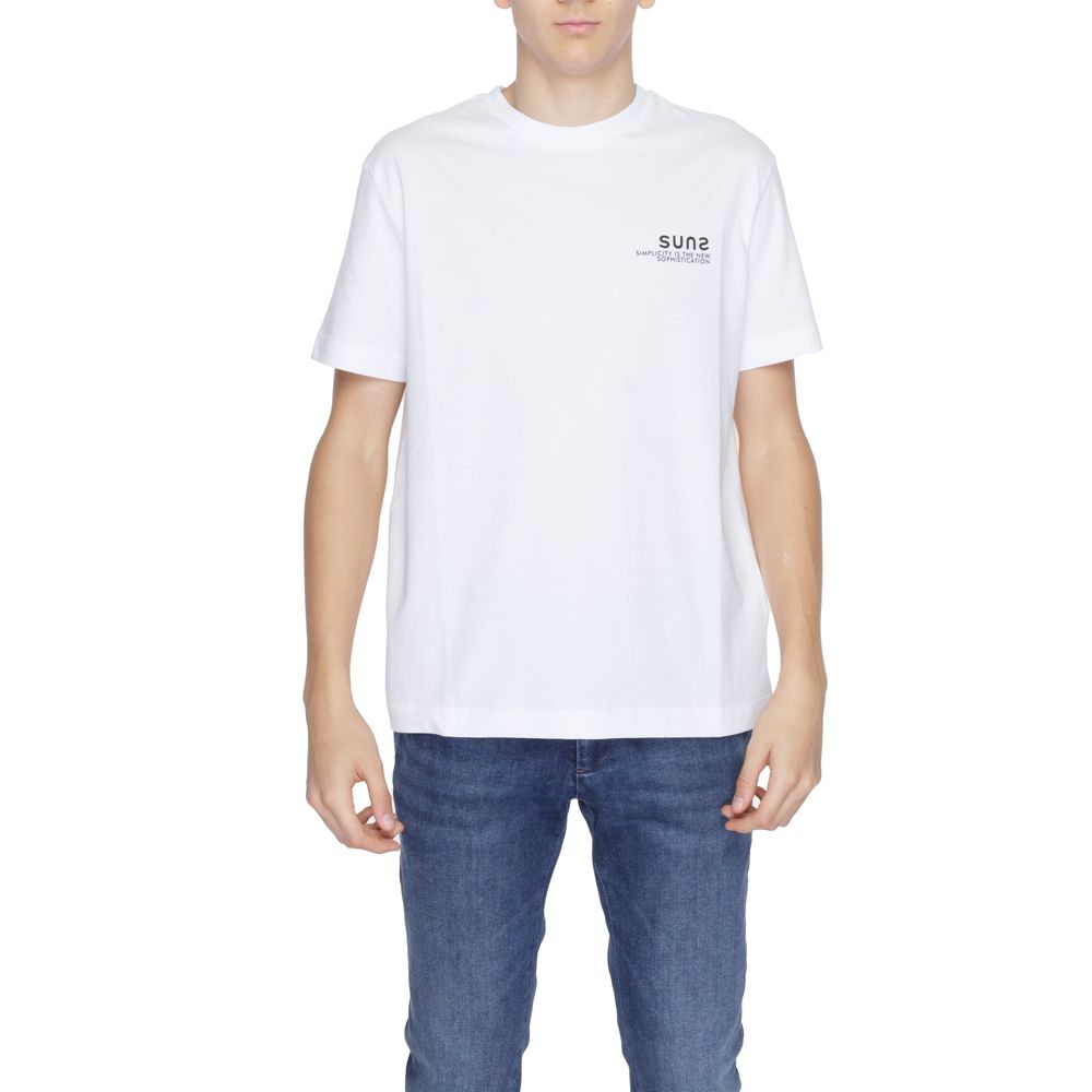 Suns White Cotton T-Shirt - Effortless Sophistication and Elegance