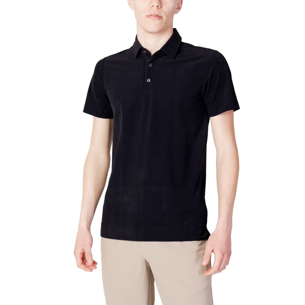 Suns Black Cotton Polo Shirt - Effortless Elegance Redefined