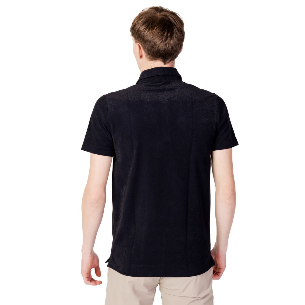 Suns Black Cotton Polo Shirt - Effortless Elegance Redefined