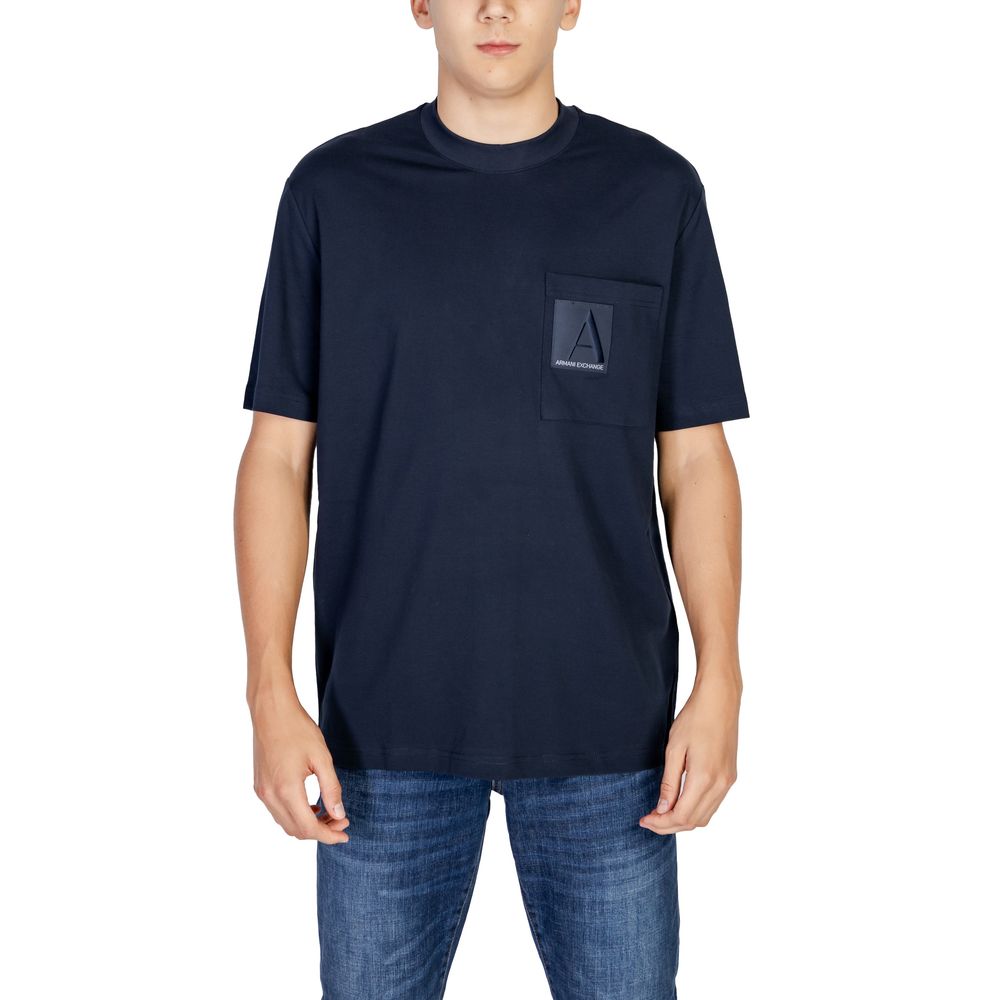Armani Exchange Blue Cotton T-Shirt for Elevated Style