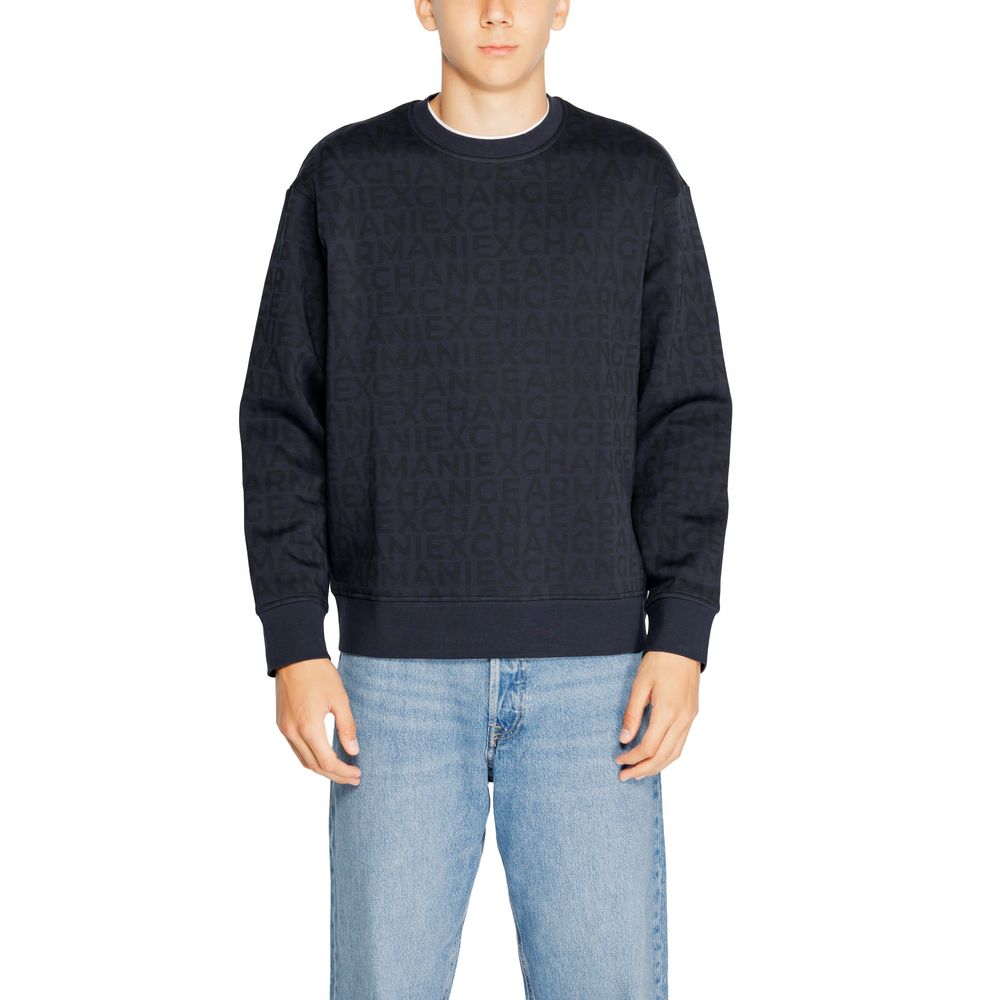 Armani Exchange Blue Cotton Sweater for Elevated Style