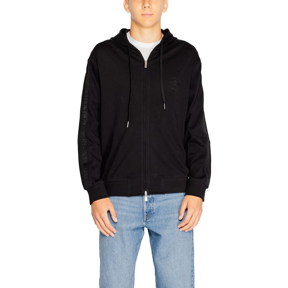 Armani Exchange Black Cotton Sweater for Effortless Elegance
