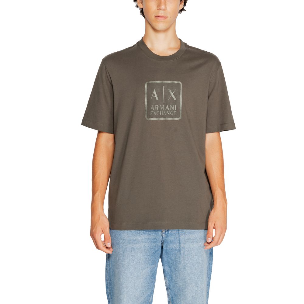Armani Exchange Green Cotton T-Shirt for Effortless Elegance