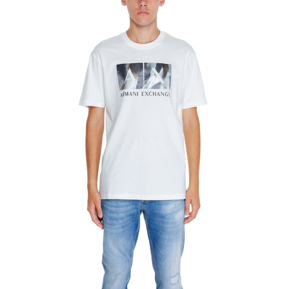 Armani Exchange White Cotton T-Shirt for Timeless Elegance
