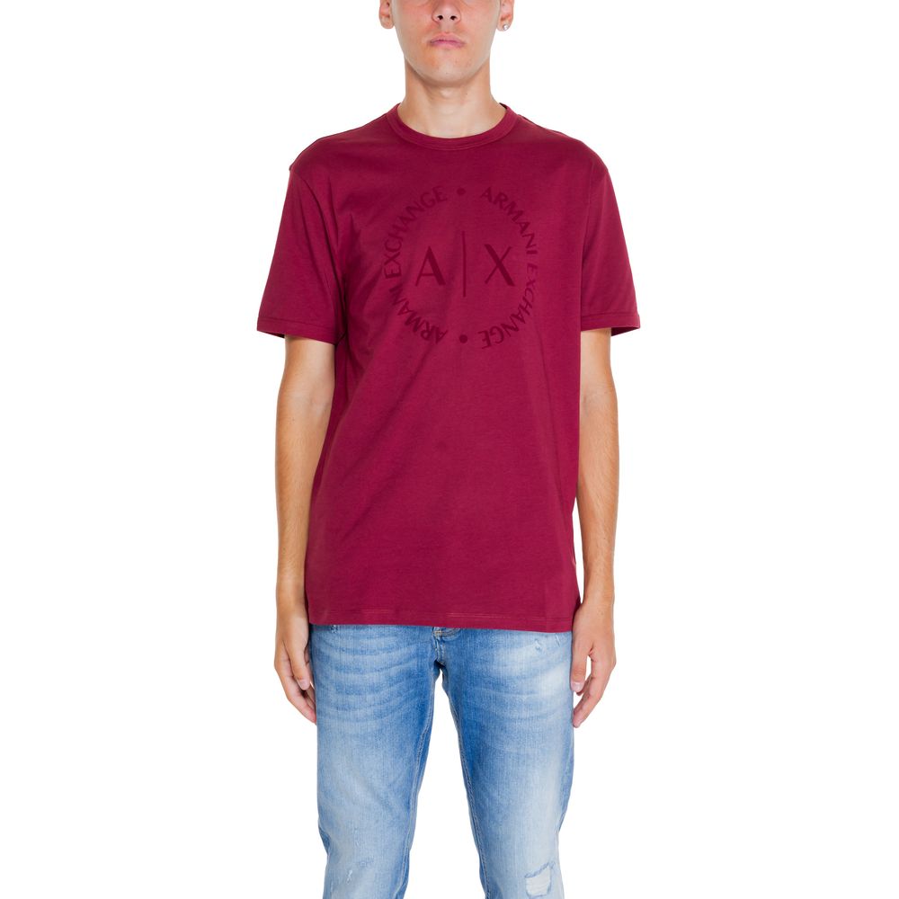 Armani Exchange Bordeaux Cotton T-Shirt for Elevated Style