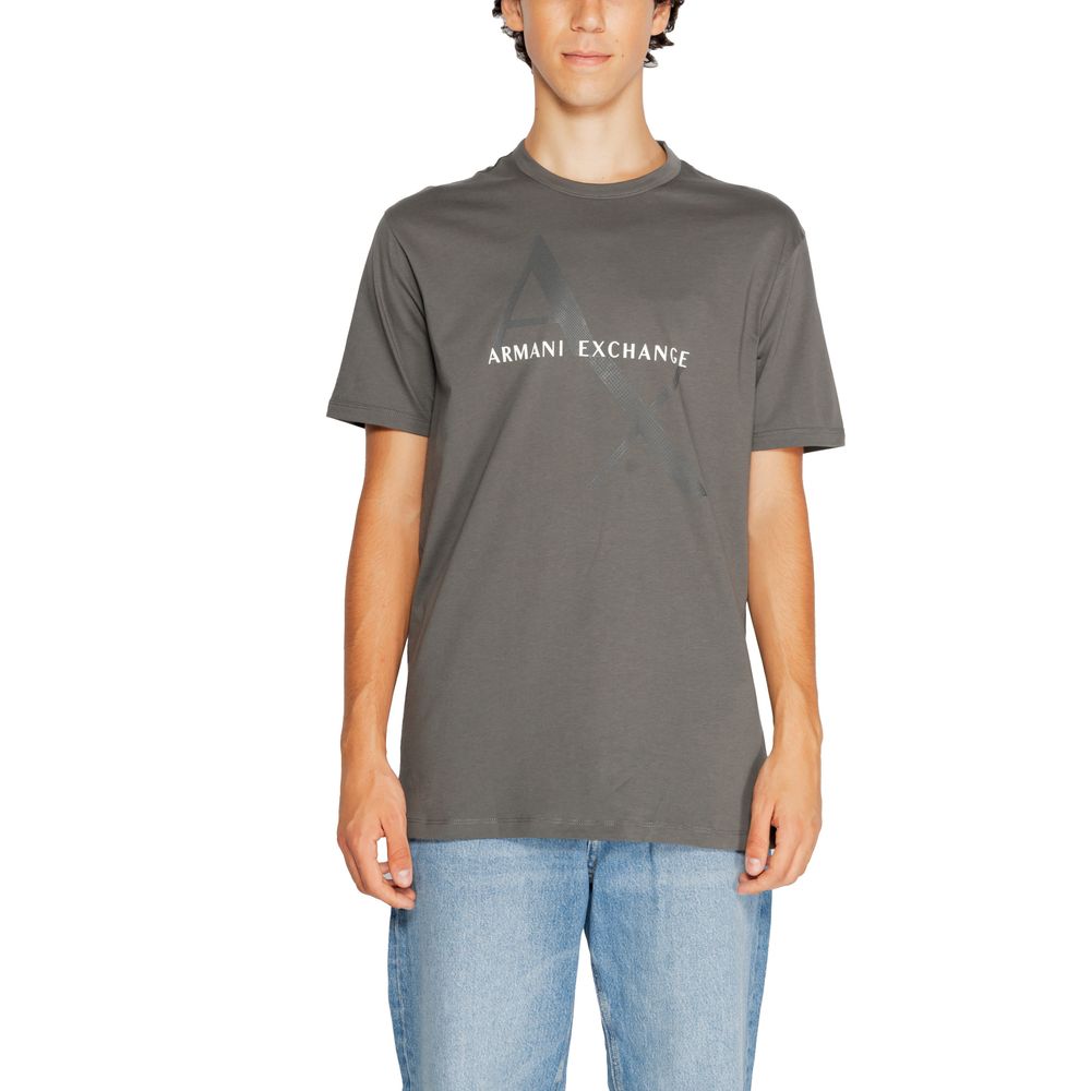 Armani Exchange Gray Cotton T-Shirt for Effortless Elegance