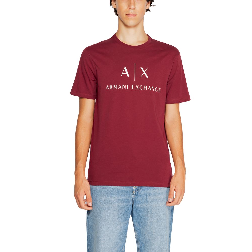 Armani Exchange Bordeaux Cotton T-Shirt for Elevated Style
