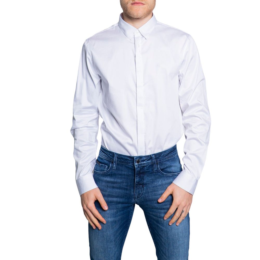 Armani Exchange White Cotton Shirt for Effortless Elegance