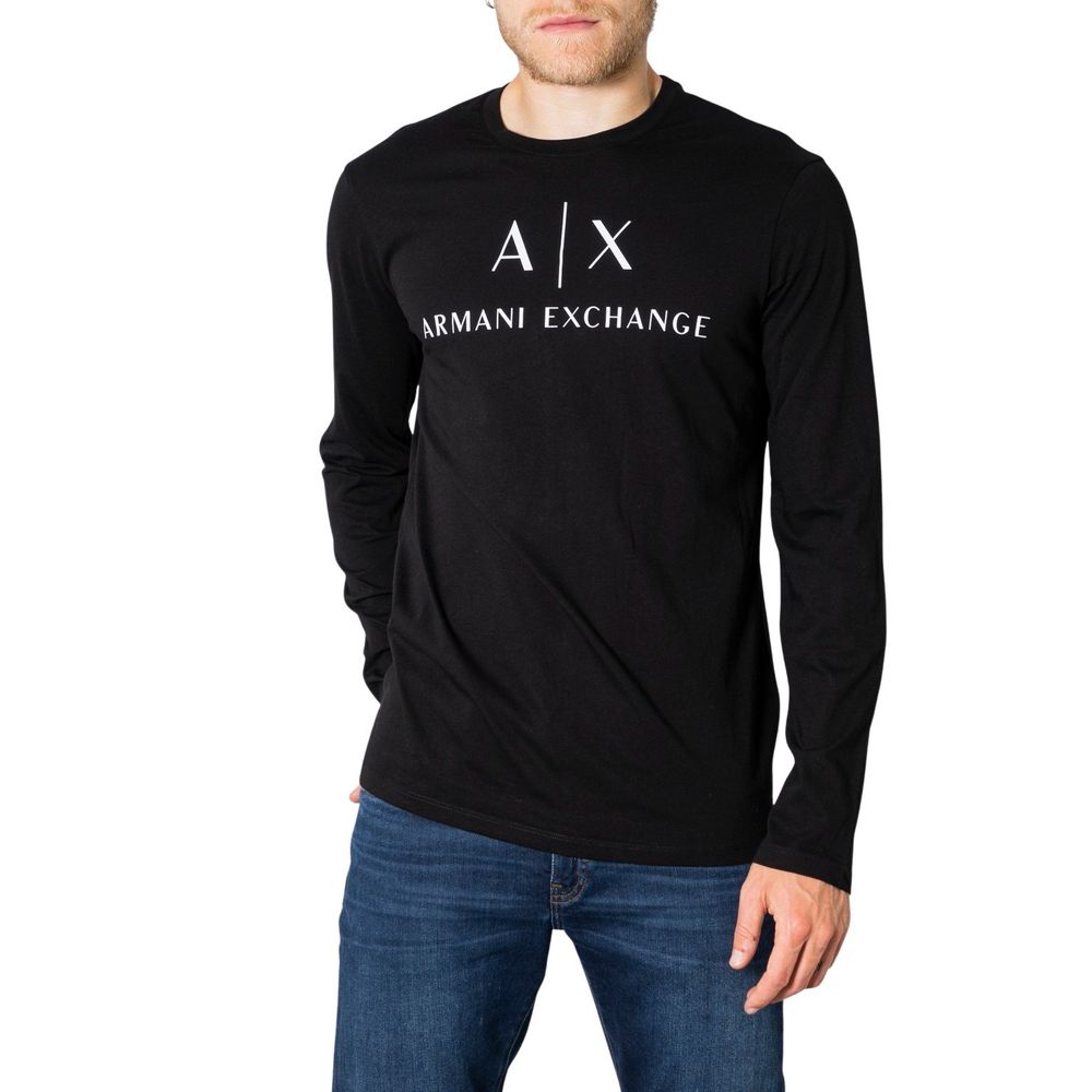 Armani Exchange Black Cotton Shirt for Effortless Elegance