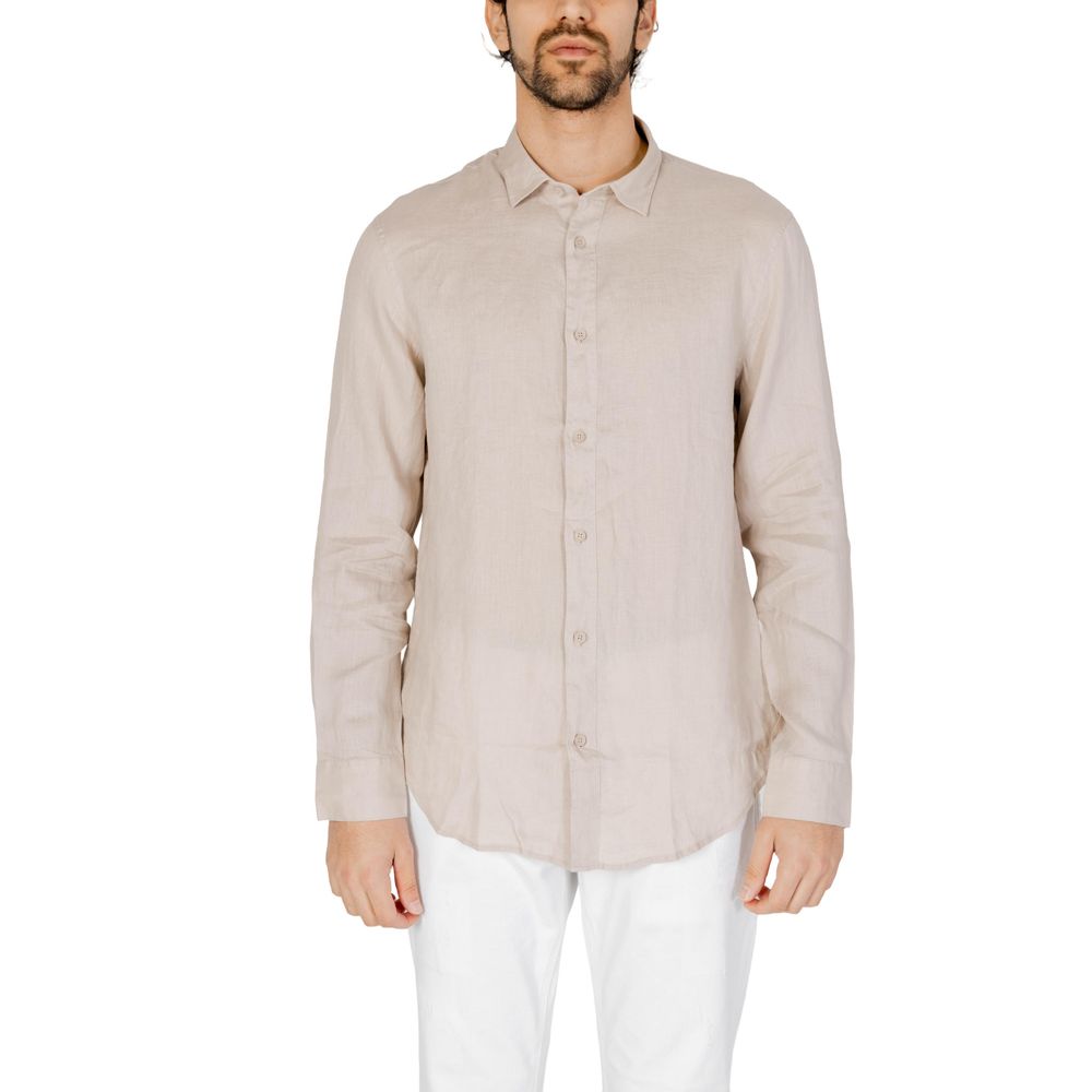 Armani Exchange Beige Linen Shirt for Effortless Elegance