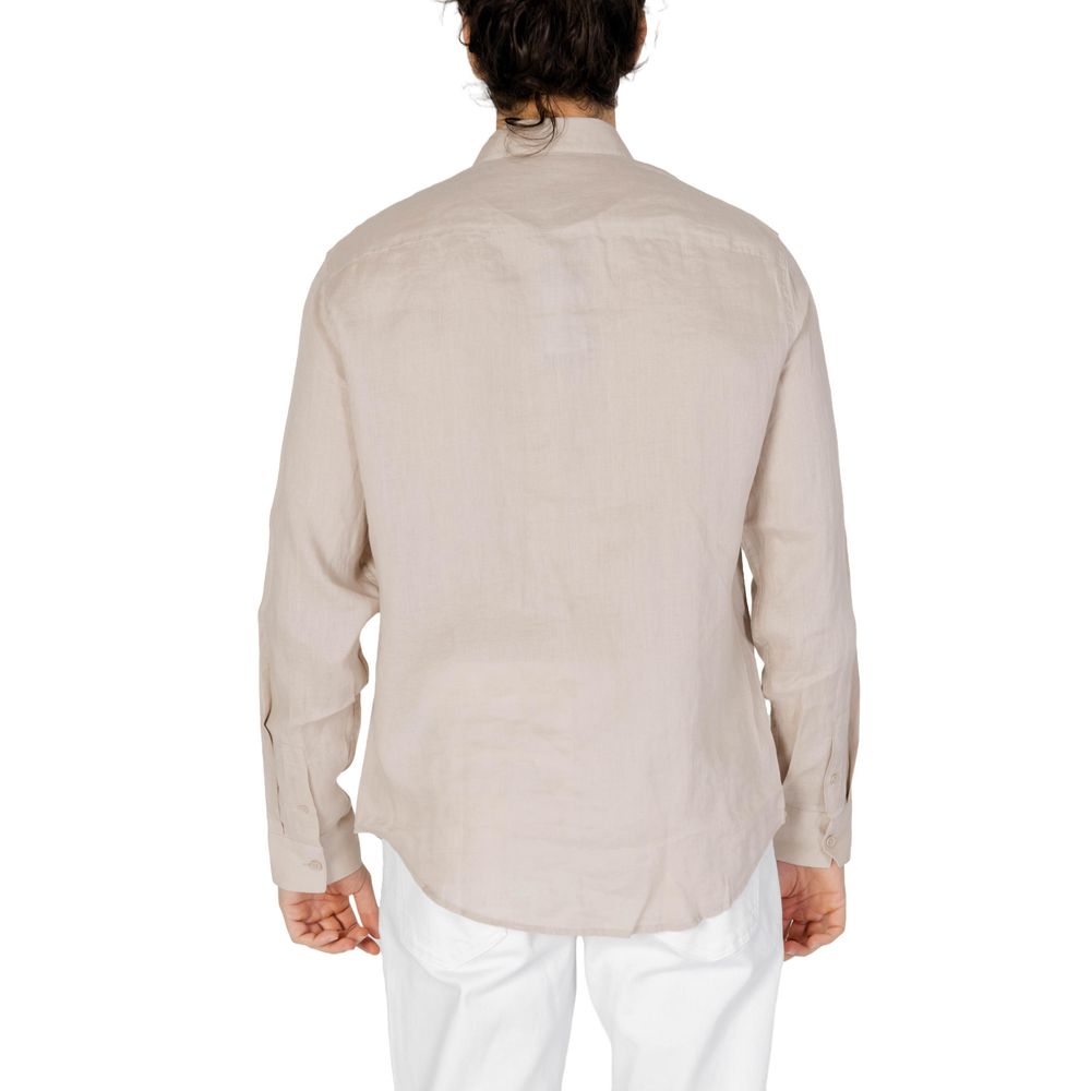 Armani Exchange Beige Linen Shirt for Effortless Elegance