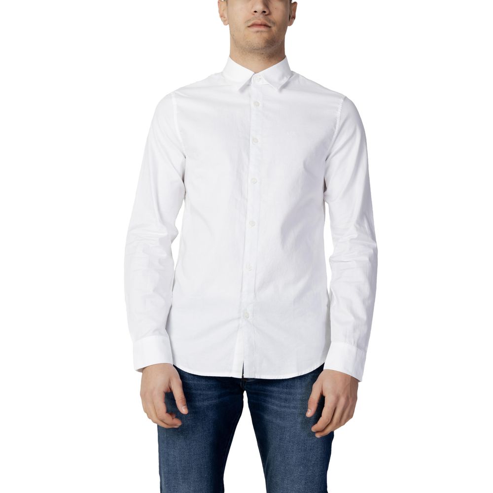 Armani Exchange White Cotton Shirt for Effortless Elegance